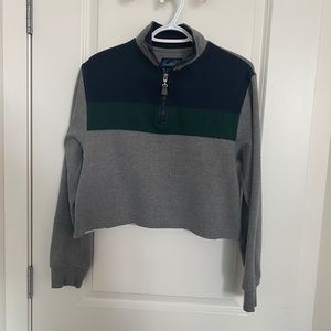 Cropped Grey 1/4 Zip